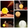  Арома дифузер и нощна лампа във 3D форма на луна, снимка 3
