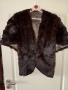 норков шал наметка болеро от норка естествен косъм кафяв универсален размер , снимка 15