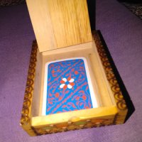 Кутия за карти и молив дървена от соца 124х90мм, снимка 5 - Карти за игра - 44375097