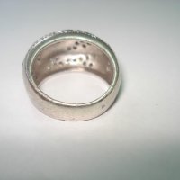 Сребърен пръстен с циркони и емайл, снимка 4 - Пръстени - 42260080
