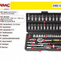 Комплект Инструменти WMC 46 части гедоре-тресчотка с накрайници, снимка 2 - Гедорета - 31594182