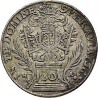Монета Австрия 20 Кройцера 1756 г Франц I Стефан, снимка 1 - Нумизматика и бонистика - 40225043