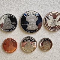 САЩ. Лот монети. от 1 цент до 1 долар. Нови. 5 бройки., снимка 1 - Нумизматика и бонистика - 42458699