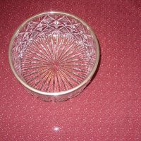 кристална купа с метален кант, снимка 2 - Сервизи - 44370562