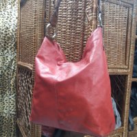 ПРОМО! Естествена кожа чанта, голяма червена, тип ТОРБА, снимка 5 - Чанти - 31573722