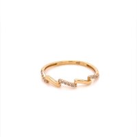 Златен дамски пръстен 1,07гр. размер:58 14кр. проба:585 модел:20053-3, снимка 1 - Пръстени - 42636996