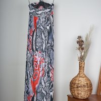 Дълга рокля със змийски принт, снимка 2 - Рокли - 37290683