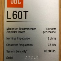 JBL L60T 2 Way speakers Made in USA, снимка 18 - Тонколони - 31275354