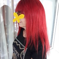 Червена дълга естествена коса, качествена , висок клас , снимка 7 - Аксесоари за коса - 38385270