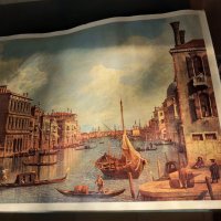 Стар голям плакат постер Венеция Гранд канал, снимка 2 - Антикварни и старинни предмети - 40658088