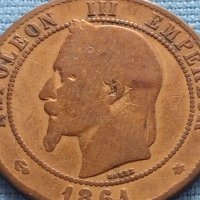 Рядка монета 10 сантима 1861г. Франция Наполеон трети за КОЛЕКЦИЯ 30322, снимка 6 - Нумизматика и бонистика - 42683149