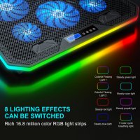 Охлаждаща подложка за лаптоп TopMate C12 RGB геймърски, снимка 2 - Лаптоп аксесоари - 39716981