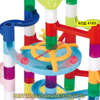 Детска занимателна игра Писта с топчета 105 части - КОД 4165, снимка 4 - Коли, камиони, мотори, писти - 44657098