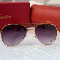 Cartier висок клас мъжки слънчеви очила авиатор с дървени дръжки, снимка 6 - Слънчеви и диоптрични очила - 42814235
