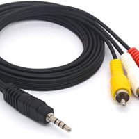 Аудио видео кабел Stereo Jack 3.5mm видео букса - 3RCA чинчове - 1,5 m, снимка 1 - Други - 31138340