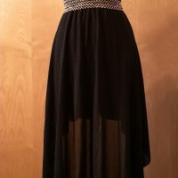Нова черна воалена рокля S размер, снимка 2 - Рокли - 33738313