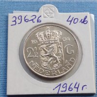 Сребърна монета 2 1/2 гулдена 1964г. Кралица Юлиана Нидерландска 39626, снимка 13 - Нумизматика и бонистика - 42755713