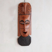 Стара африканска маска за стена, снимка 1 - Антикварни и старинни предмети - 44732894