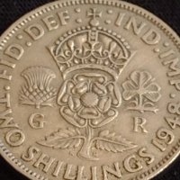 Стара монета 2 шилинга 1948г. Англия рядка за КОЛЕКЦИОНЕРИ 32071, снимка 3 - Нумизматика и бонистика - 44351313