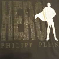 PHILIPP PLEIN - маркова тениска оригинална с камъни , изключително стегната хубава материя, черна , снимка 16 - Тениски - 37467232