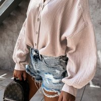 Дамска блуза с дълъг ръкав в бледорозов цвят, снимка 4 - Блузи с дълъг ръкав и пуловери - 40503667