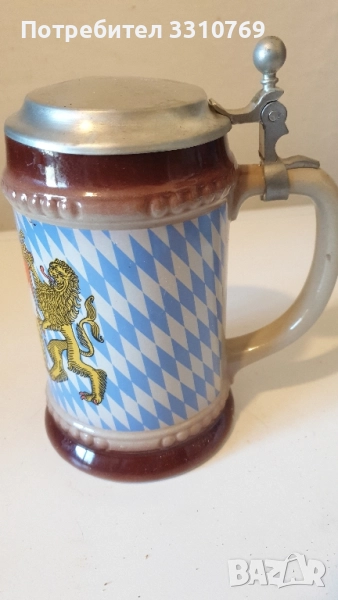 Стара австрийска порцеланова халба за бира., снимка 1