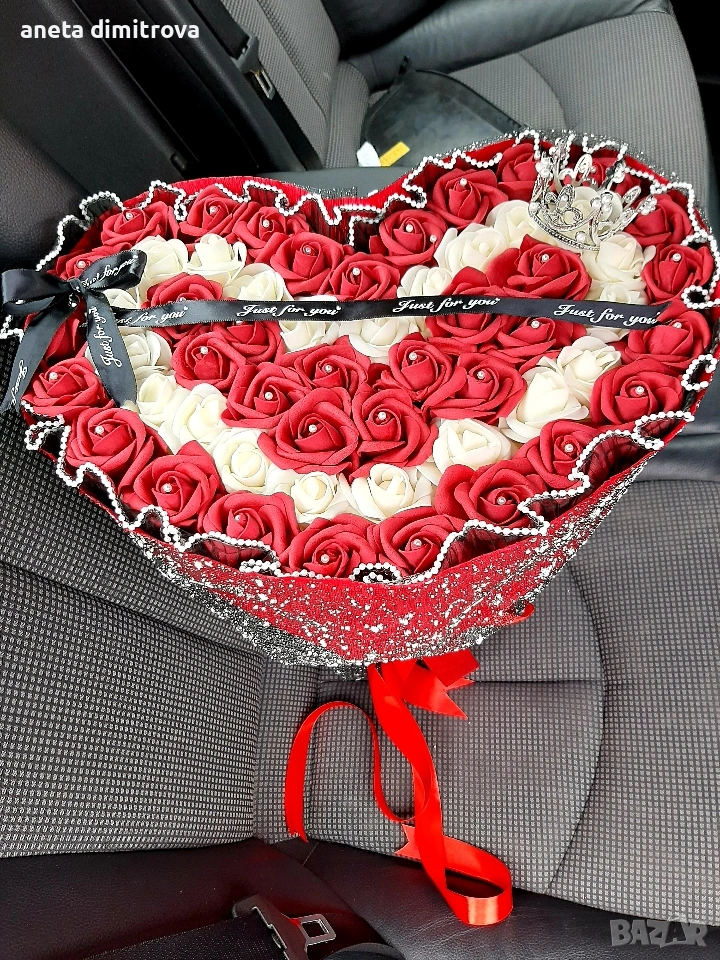 Вечен букет сърце, снимка 1