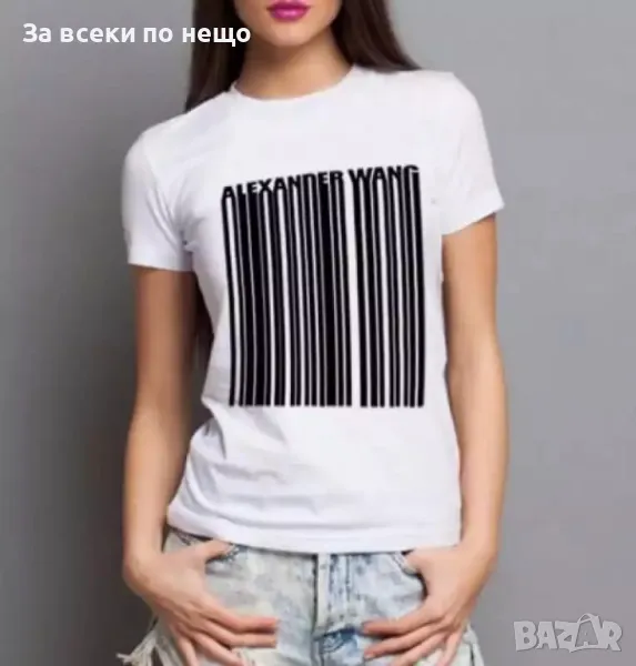 Alexander Wang Дамска Бяла Тениска👚Дамска Блуза С Къс Ръкав В Бял Цвят Код LFS262, снимка 1