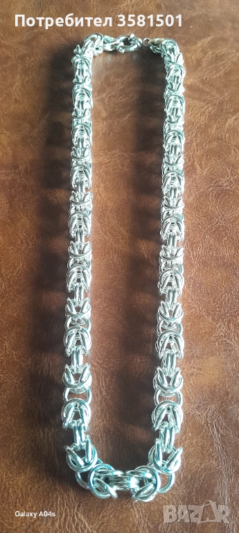 170/Сребърен Синджир Кралска плетка-95грама.🇧🇬, снимка 1