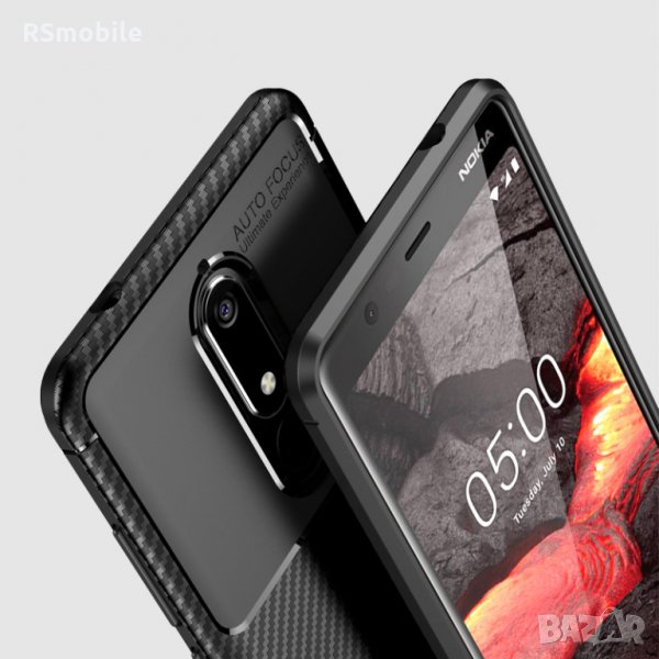 Nokia 5.1 - Удароустойчив Кейс Гръб FIBER, снимка 1