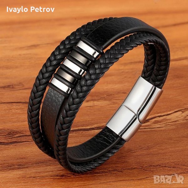 Луксозни мъжки гривни естествена кожа - различни модели , снимка 1