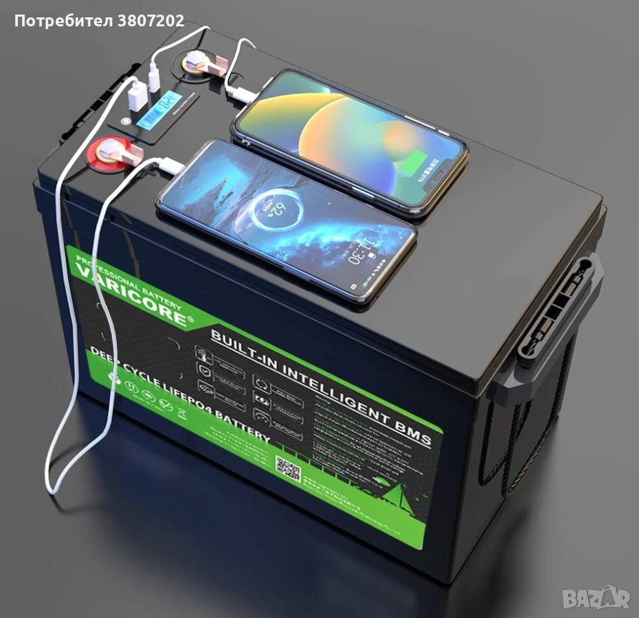 12.8V 340Ah LiFePO4 батерия с 12V 4s BMS, снимка 1