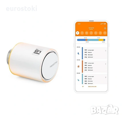 Смарт радиаторен вентил Netatmo, интелигентен радиаторен вентил за термостат Netatmo Smart Thermosta, снимка 1