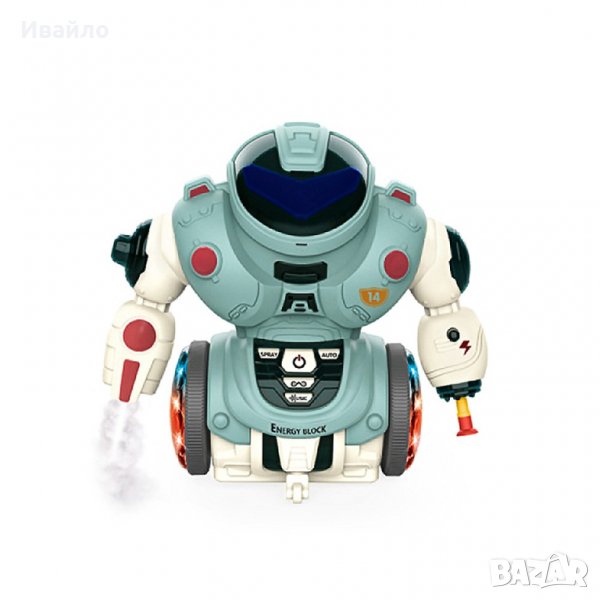 Детски танцуващ робот с 3D светлини и оръжие с пара - Код 4765, снимка 1