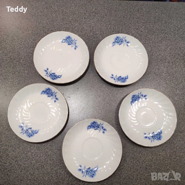 Чинийки, стар български порцелан, 5 броя, снимка 1