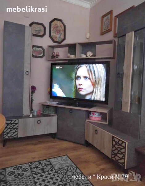 Секция  " Нола" подходяща за ъглов и прав монтаж! В цвят Тъмен бетон / Дъб брауни , снимка 1