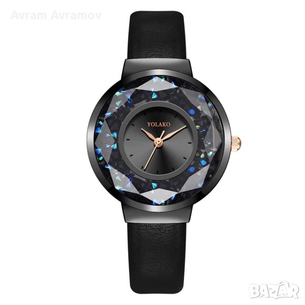 Дамски часовник Rainbow с кожена каишка., снимка 1