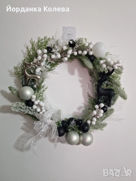 Коледен венец с еленчета, снимка 1