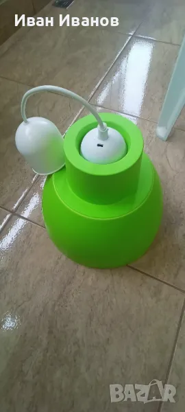 Висящ плафон - зелен, снимка 1