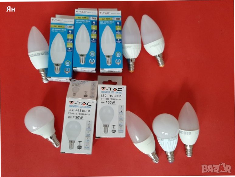 LED Лампи Крушки -220V-4W/6W-E14-10броя, снимка 1