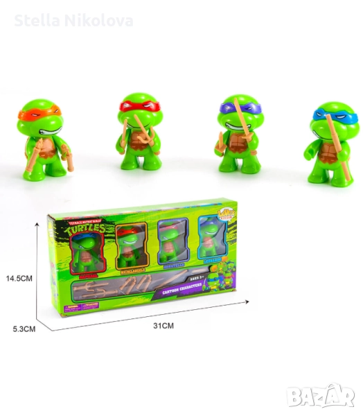 Детски фигурки на костенурките Нинджа, 4 бр., снимка 1
