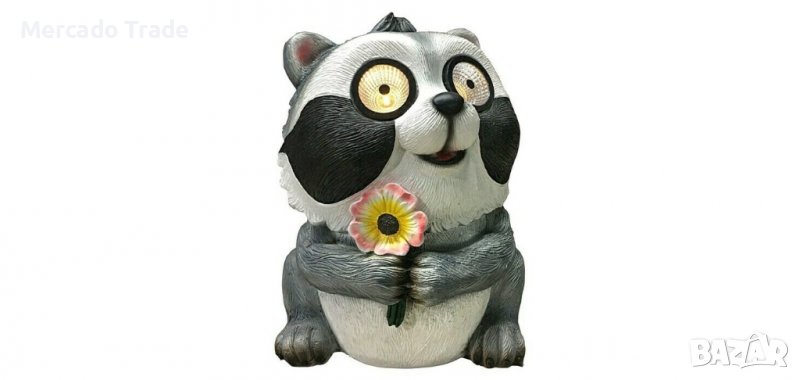 Декоративна LED соларна лампа, Миеща мечка , снимка 1