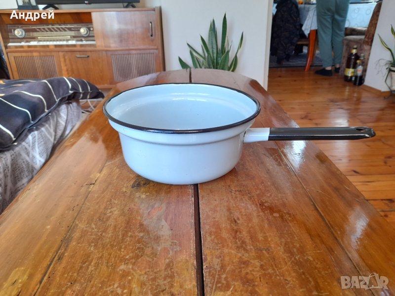 Стара емайлирана цедка,гевгир #15, снимка 1