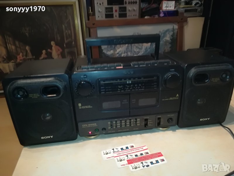 SONY-КАСЕТОФОН С 2 КОЛОНИ 1704231507, снимка 1