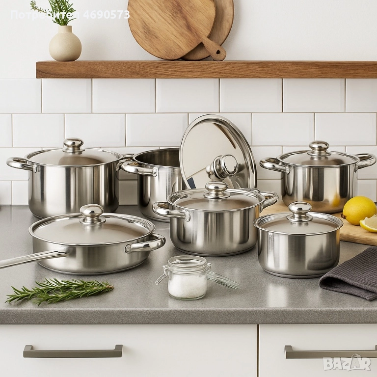 Професионален комплект тенджери Zeiplteir - 12 части Продукт: Комплект тенджери за готвене -, снимка 1