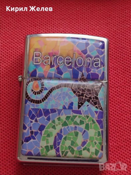 МЕТАЛНА ЗАПАЛКА BARCELONA БЕНЗИНОВА РАБОТИ МНОГО КРАСИВА СТИЛЕН ДИЗАЙН 27395, снимка 1