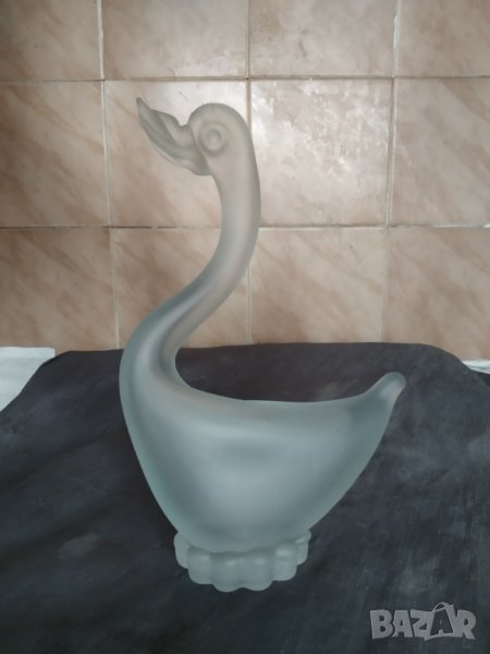 стъклена статуетка-лебед, снимка 1