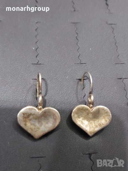 Сребърни обеци  Сърце, снимка 1