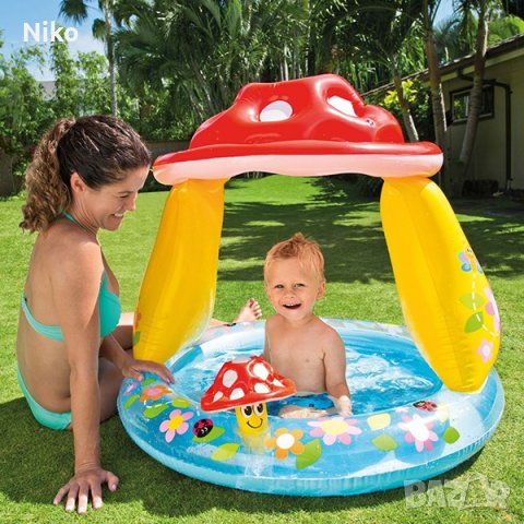 Бебешки басейн със сенник Гъбка, снимка 1