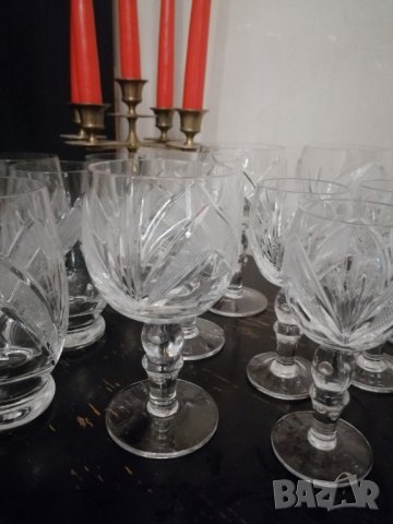 Кристални чаши 12 броя за вино и ракия, снимка 4 - Чаши - 38820847